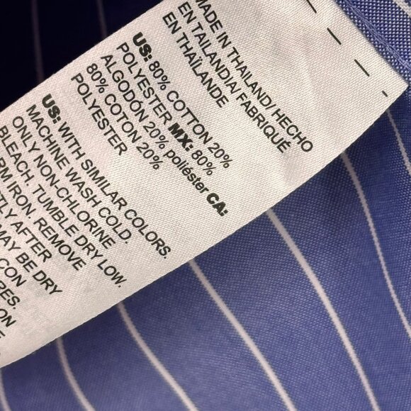 Chicos 2.5 No-Iron Coolmax All Season Striped Shirt Womens Size 18  Blue popover - Picture 4 of 13